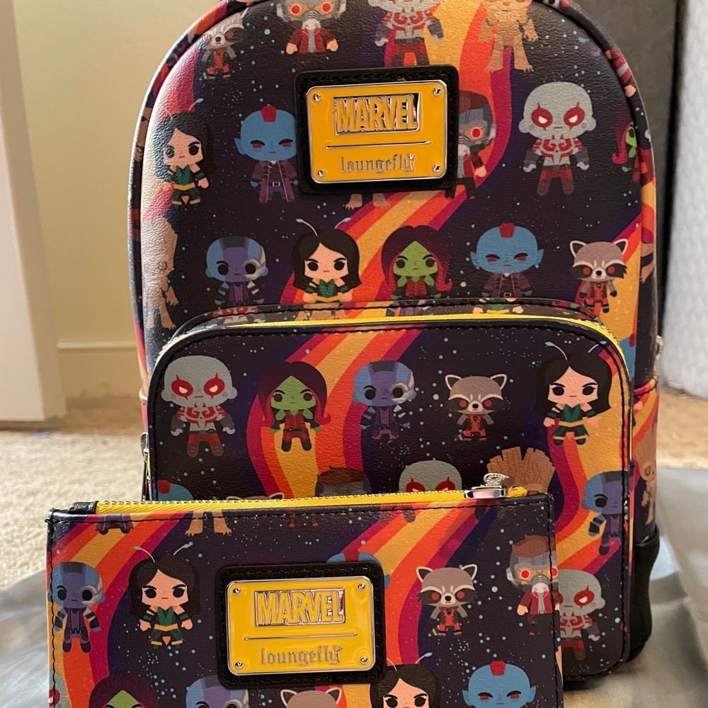 GuardiansoftheGalaxy backpack and matching wallet